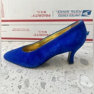 Escada - Vintage heels blue velvet